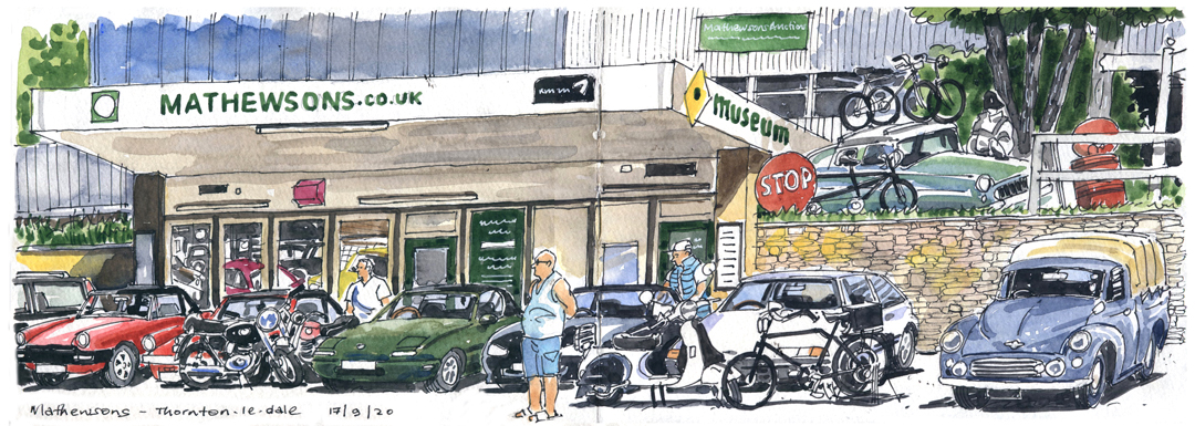 Sketch of Mathewsons Classic Car Museum.